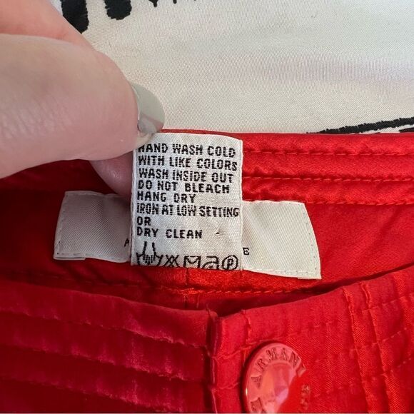 Sz 4 Armani Exchange Red Silk Blend Wide Leg Pants - Picture 13 of 17